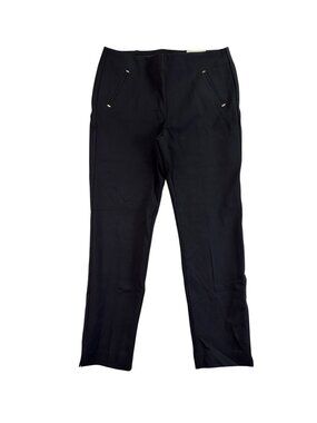Chicos Womens Black Slim Fit Pants Zipper Pockets Size US 10